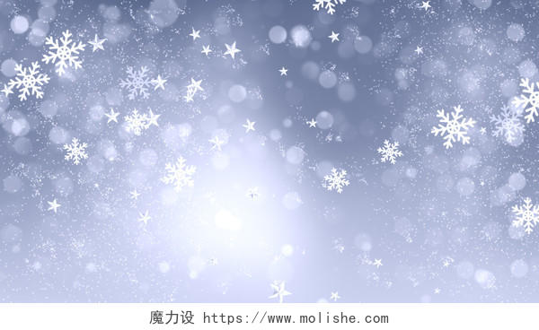 白色简约光斑雪花圣诞节海报背景